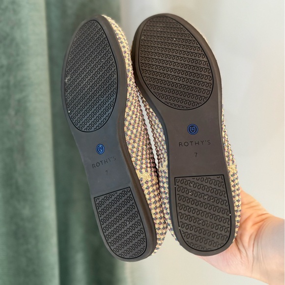 Rothy's Metallic Jewel Box Round Toe Ballet Flat - Tan/Pink/Teal - Size 7 *Rare* - Picture 9 of 9